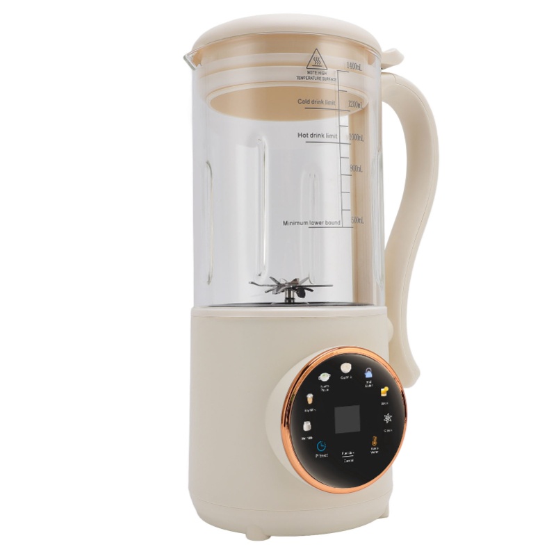 Soy Milk Maker - Automatische Reinigungsfunktion, Isolierung, 1,4-Liter-Nussmilchbereiter, Multifunktions-Sojamilchbereiter, Entsafter,